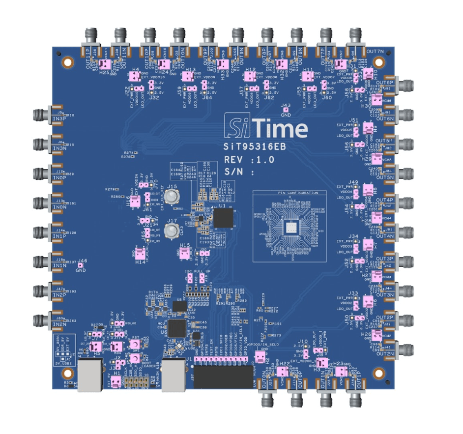 SiT95316, SiT95317 Network  Synchronizer, SiT95314, SiT95315, SiT95319 Jitter Cleaner and  Clock Generator board layout